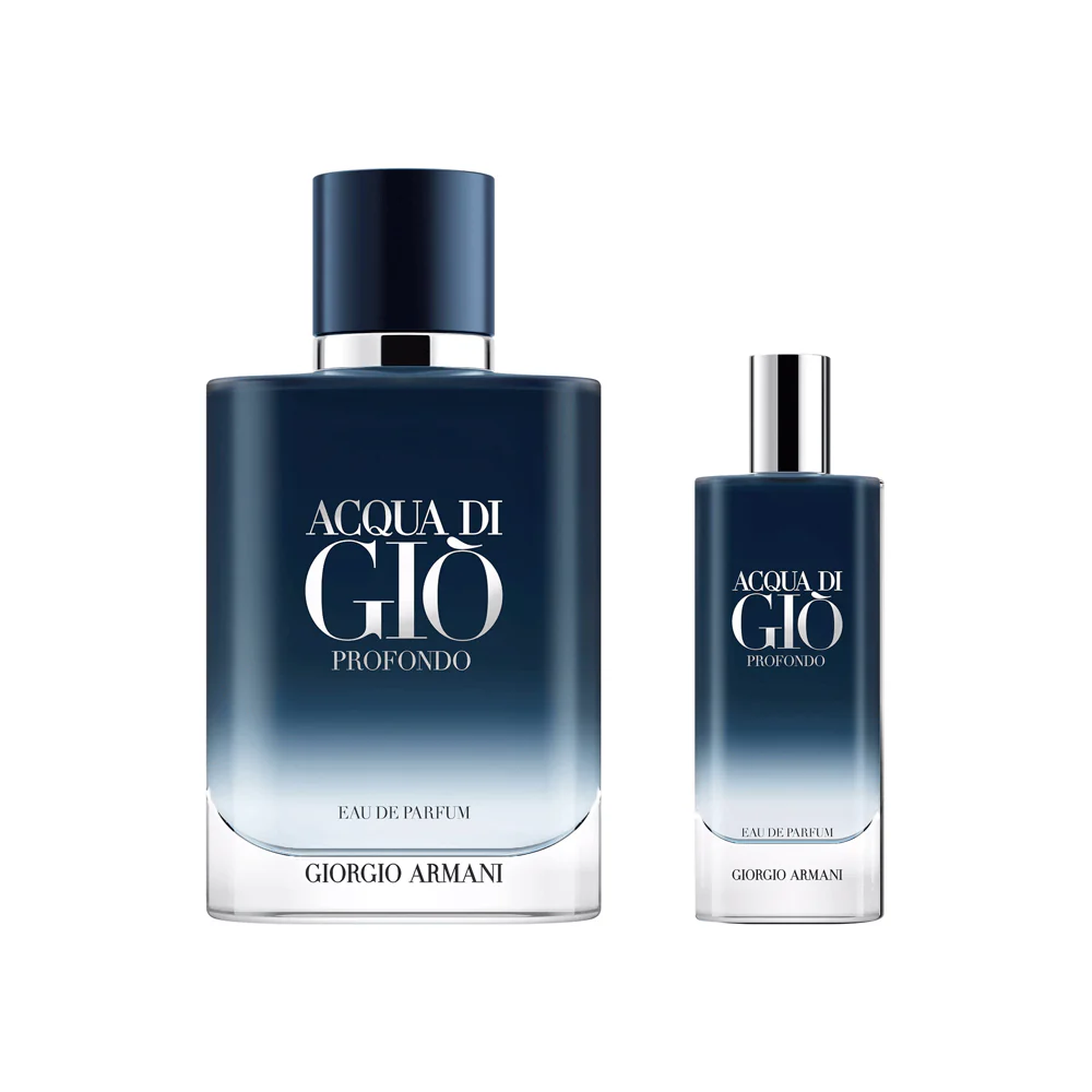 Giorgio Armani Acqua Di Gio Profondo Set 100 Ml + 15 Ml Recargable/Refill 2025 EDP (H) - Image 2
