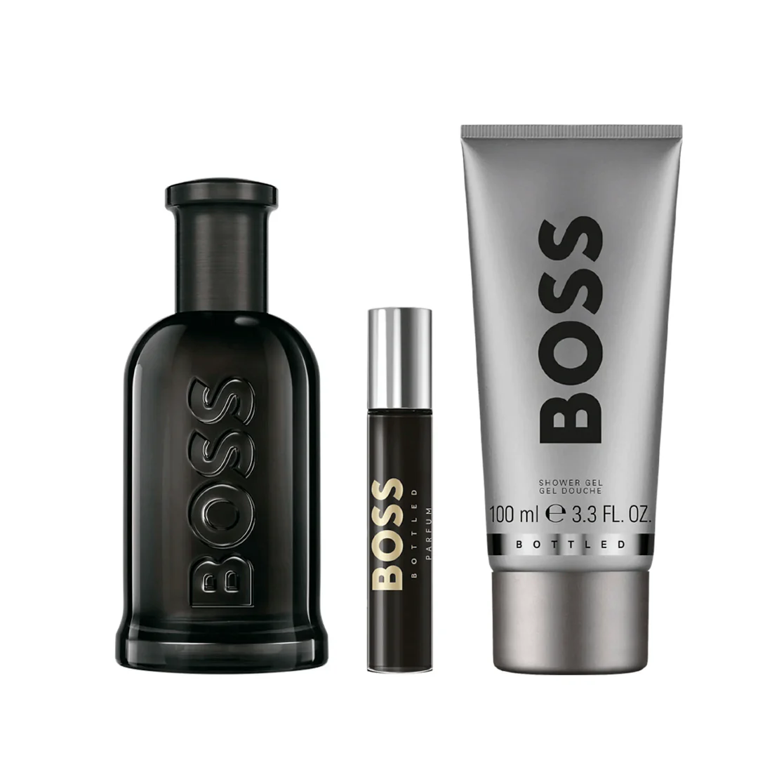 Hugo Boss Set 3Pcs Bottled Parfum 100Ml + 10Ml + 100Ml Shower Gel Set (H) - Image 2