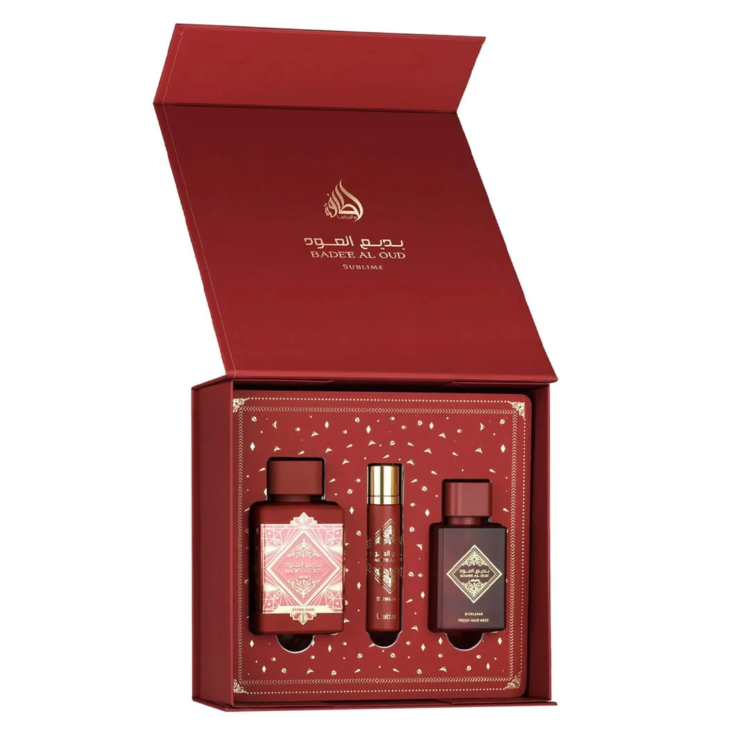Lattafa Set Badeé Al Oud Sublime 100Ml+50Ml+12Ml EDP (U) - Image 4